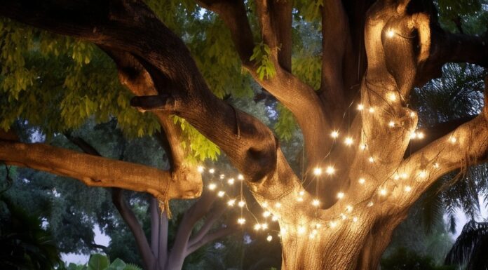 De magie van verlichte bomen