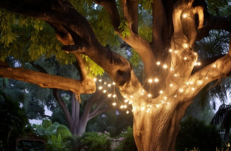 De magie van verlichte bomen